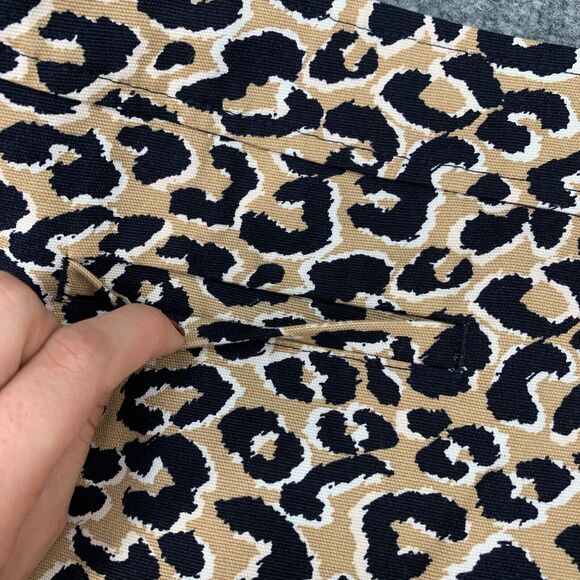 Talbots Cheetah Mini Skirt Womens 8P Petite Side Zip Inner Lined Cotton Stretch - Picture 4 of 12